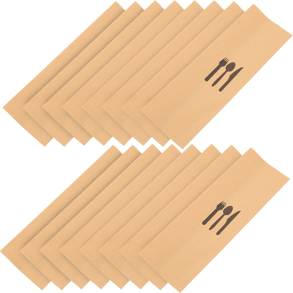 100 Pcs Disposable Silverware Bags Paper Kraft Cutlery Set Storage Baby Travel