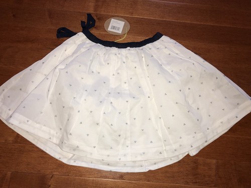 Egg By Susan Lazar Girl Cotton White Skirt with Silver Hearts New Size 7 - Picture 5 of 6