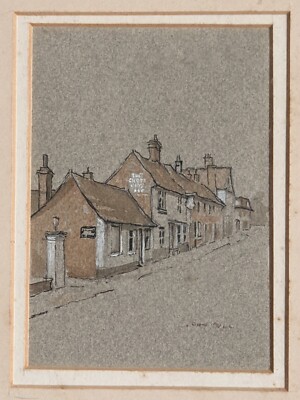 Vintage Original Aquarell Gemälde signiert von John Hull 1936-2017 Cross Keys