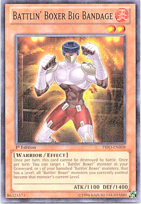 yugioh battlin boxer cards Battlin' Boxer Big Bandage PRIO-EN008 Yu-Gi-Oh! Card Light Play 1st Edition