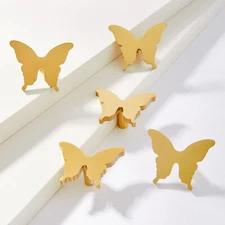 MFYS Brass Butterfly Cabinet Drawer Knobs ,Kids Knobs,Dresser Pulls,Gold Pulls