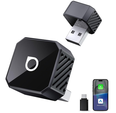 OTTOCAST Mini Pot 2-in-1 Wireless CarPlay/Android Auto Adapter Black2025
