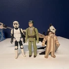 Star Wars Vintage Action Figures Lot Biker Scout Luke Ewok Speeder Bike