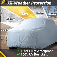 Silver Pickup Truck Cover M L Xl Waterproof Sun Uv Rain Dust Protection Outdoor