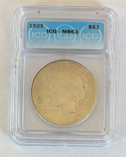 1925 P Mint Silver Peace Dollar IGC MS63