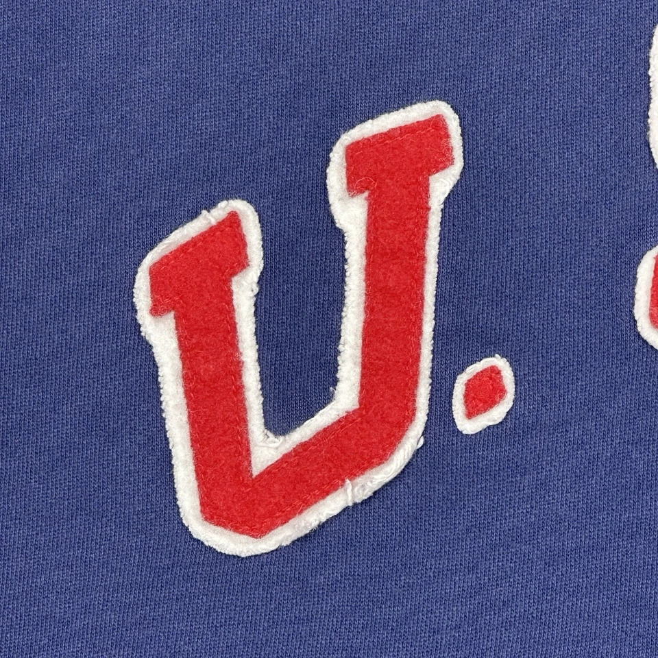 VTG Polo Ralph Lauren Sweatshirt Mens XL Blue Red White USA 22 1/4 Zip Pockets - Image 4 of 4