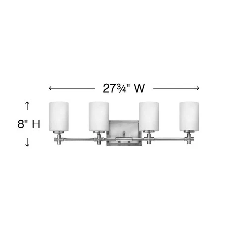 Hinkley Laurel 4-Light 27 3/4"W Brushed Nickel Bath Light - Picture 5 of 9