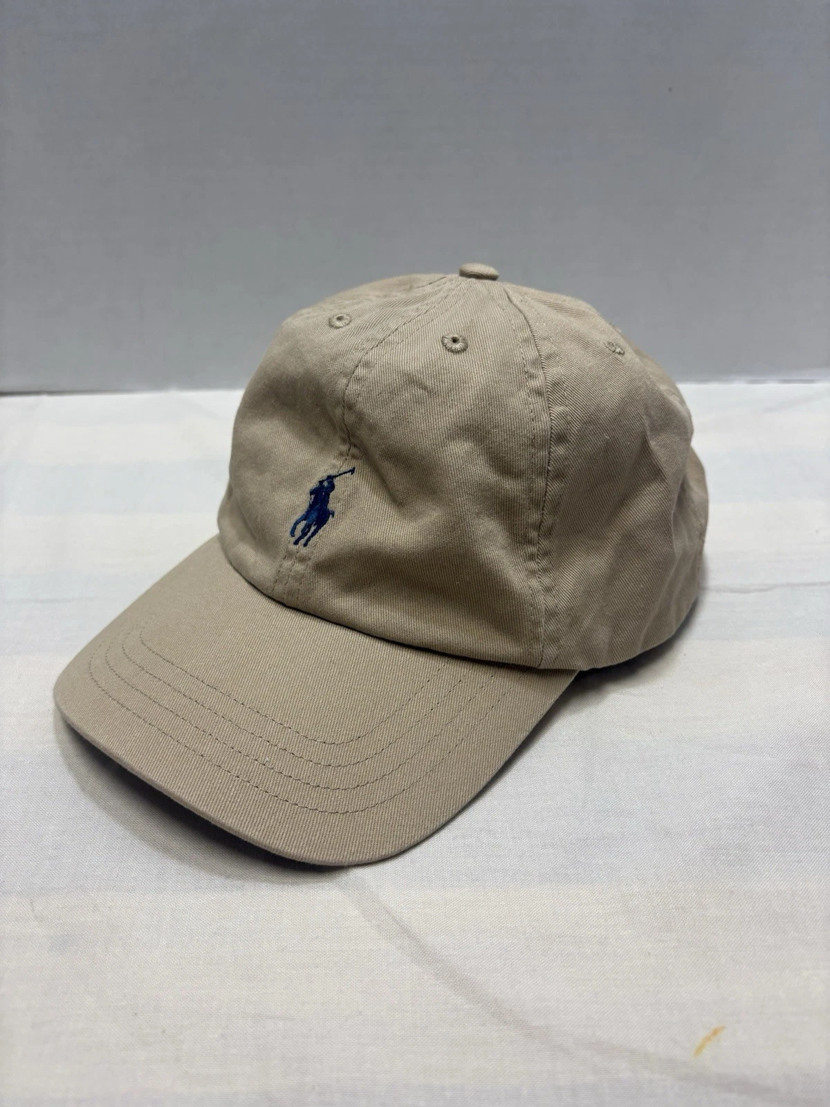 Polo Ralph Lauren Classic Chino Hat O/S Cap Khaki Tan Navy Pony Cap Cotton