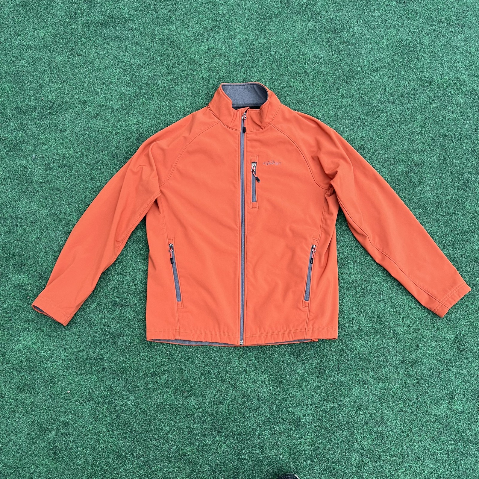 Orvis Orange Softshell Full Zip Jacket Size Medium - image 3