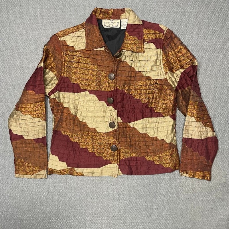 Life Style Petite Patchwork Blazer Jacket Geometr… - image 1