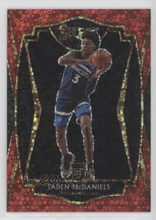 2020 Panini Select Premier Level Red Disco Prizm 9/49 Jaden McDaniels #197 18py
