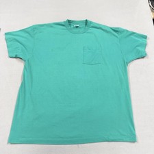 BVD Shirt Mens 3XL Green Pocket Tee Made In USA 50/50 Short Sleeve Crew Neck