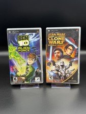 PSP Bundle: Ben10 Alien Force CIB & Star Wars Clone Wars CIB / Tested
