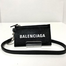 Balenciaga Neck Strap Card Case Black Used Limited Edition Iconic Design High-Fa
