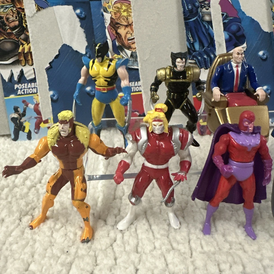 Vintage X Men Toy Biz Marvel Heavy Metal Heroes 1994 Die Cast Figuras Lote De 10 - Imagem 2 de 4