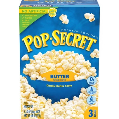 Microwave Popcorn, Butter, 3.2 Oz, 3 Ct