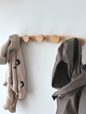 anaan Flappi Kindergarderobe aus Holz mit 5 Haken 50 cm Wandhakenleiste Vogel