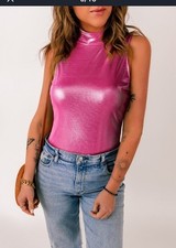 NEW WITH TAGS XL Pink Shimmer BODYSUIT