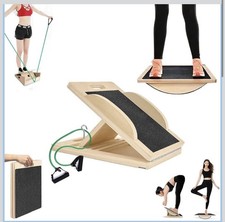 3-in-1 Adjustable Wooden Slant Board, Balance Board & Resistance Band – 5 Inc...