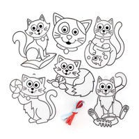 Katzen-SonnenfäNger 8 Stk. Buntglas-Effekt Baker Ross Basteln Deko Kinder
