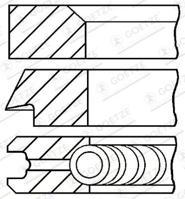 Kit segmenti pistone 08-427707-00 GOETZE ENGINE per JAGUAR PEUGEOT FORD CITROËN