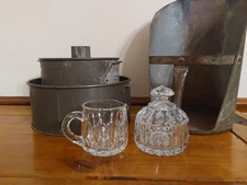 Vintage Althea Gorham Crystal Creamer and Sugar Bowl with Lid Set Germany