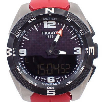Tissot T Touch Expert Solar Ana-Digi Uhr Titan Rot Kautschukband