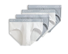 Men's Jockey 4-Pack Cotton Blend Briefs Gray - White Underwear