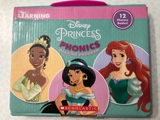 DISNEY PRINCESS PHONICS READING PROGRAM BOX SET OF 12 BOOKS LEARNING SCHOLASTIC