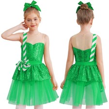 Girl Skirt Christmas Dancewear Festivals Leotard Jazz Dress Cosplay Dress Up
