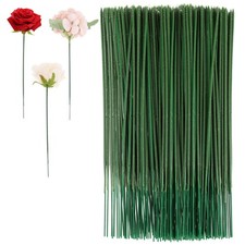 Artificial Flower Stems 200pcs Floral Wire Green Fake Flower Stems for Arrang