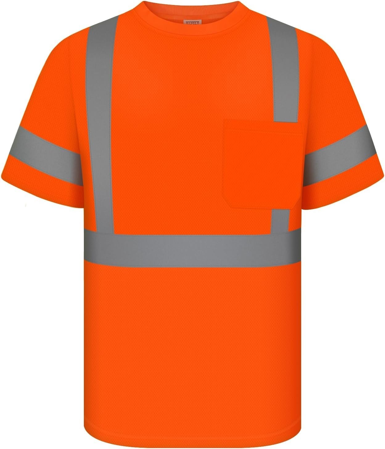 Short Sleeve Safety Shirt for Work, Construction Hi-Visibility Reflective QTY: 5 - second product detail image