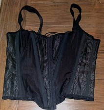 Victoria s Secret Lace Up Corset Bustier Large Black Goth Whimsigoth Rock