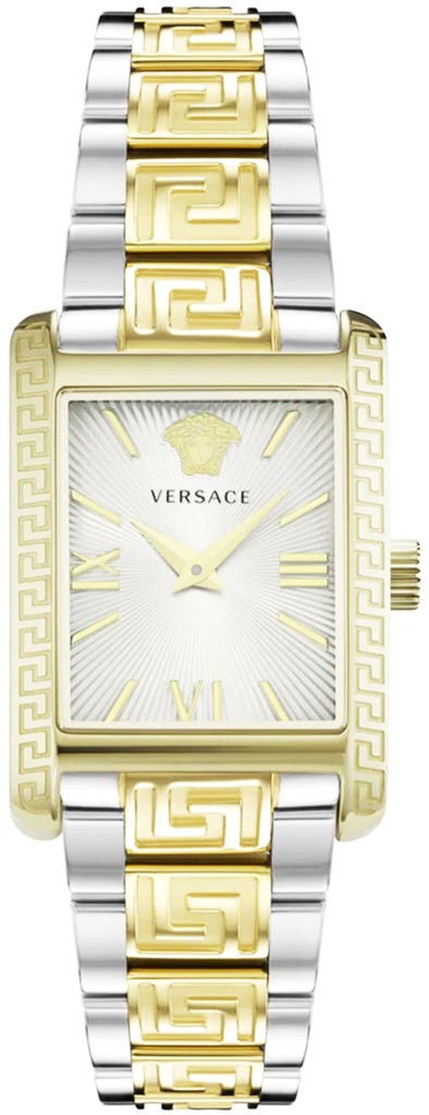 Versace VE1C00621 Tonneau white gold silver Stainless Steel Women's Watch NEW