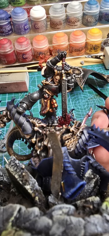 handpainted warhammer 40k diorama black templar vs tyranid hive tyrant