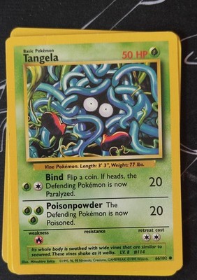Pokémon TCG Tangela Base Set 66/102 Regular 1999-2000 Wizards Base Set Copyright