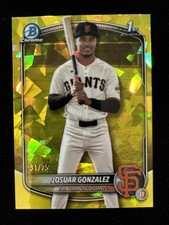 Josuar Gonzalez 2025 Bowman Chrome Sapphire #BCP-153 Yellow Sapphire /75 Giants