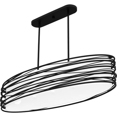 Mystic Black Five Light Linear Chandelier from the Spiral Collection - Picture 4 of 7