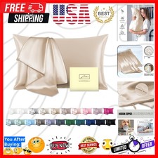 Mulberry Silk Pillowcase for Hair and Skin Standard Size 20"X 26" Pillow Case...