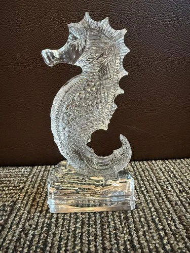 Vintage Waterford Crystal Seahorse Retired Figurine 7”