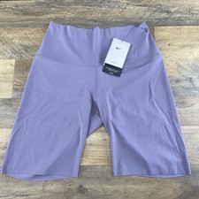 Nike Zenvy Gentle Support High Waisted 8" Sz Medium Womens Purple Biker Shorts