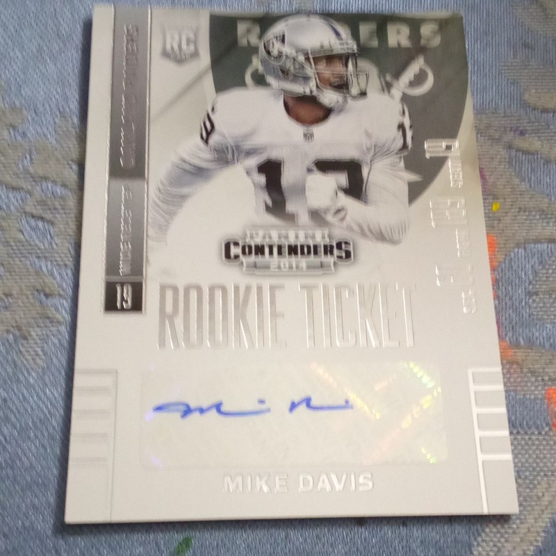 Panini 2014 Contenders Rookie Ticket Mike Davis Raiders Autograph #163