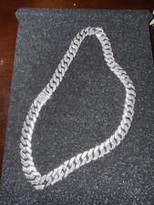 24 Inch Moissanite Cuban Hip Hop Chain Gold And Silver Options    