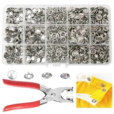 Metal Snaps Buttons 800 PCS Kit with Fastener Pliers Press Tool 9.5mm