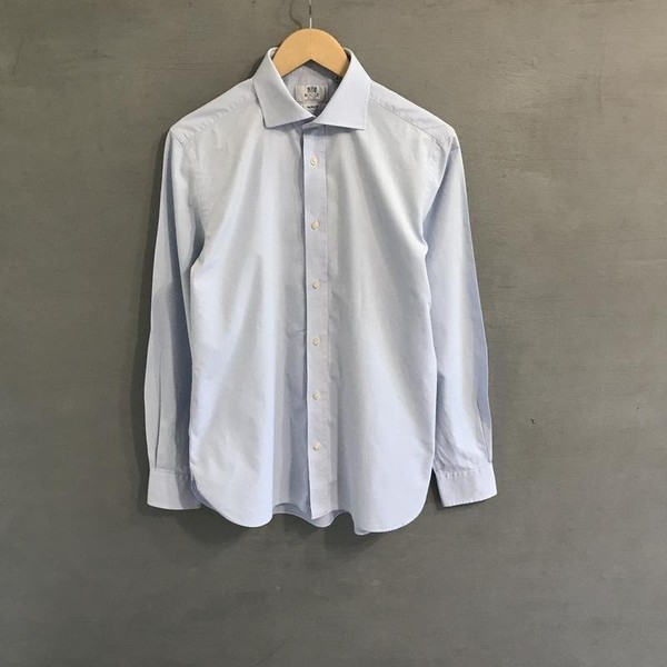 Men Boggi Milano Shirt Blue Cotton 40 /L / 48 #1VX2