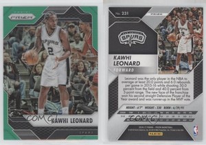 2016-17 Panini Prizm Green Prizm Kawhi Leonard #231