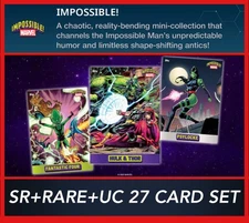 IMPOSSIBLE! SR+RARE+UC 27 CARD SET-TOPPS MARVEL COLLECT