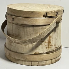 Vintage Firkin Sugar Bucket Wooden Swing Handle 1950s