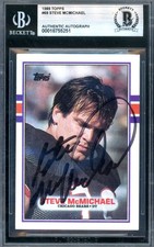 Steve McMichael Beckett BAS Signed 1989 Topps Autographed Bears