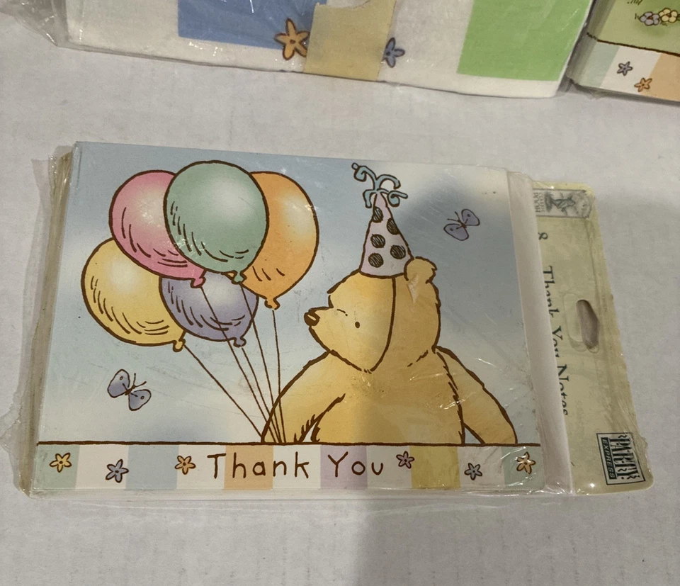 VTG Classic Winnie The Pooh Birthday Invitations Tablecloth Thank You Cards READ - Image 4 of 4